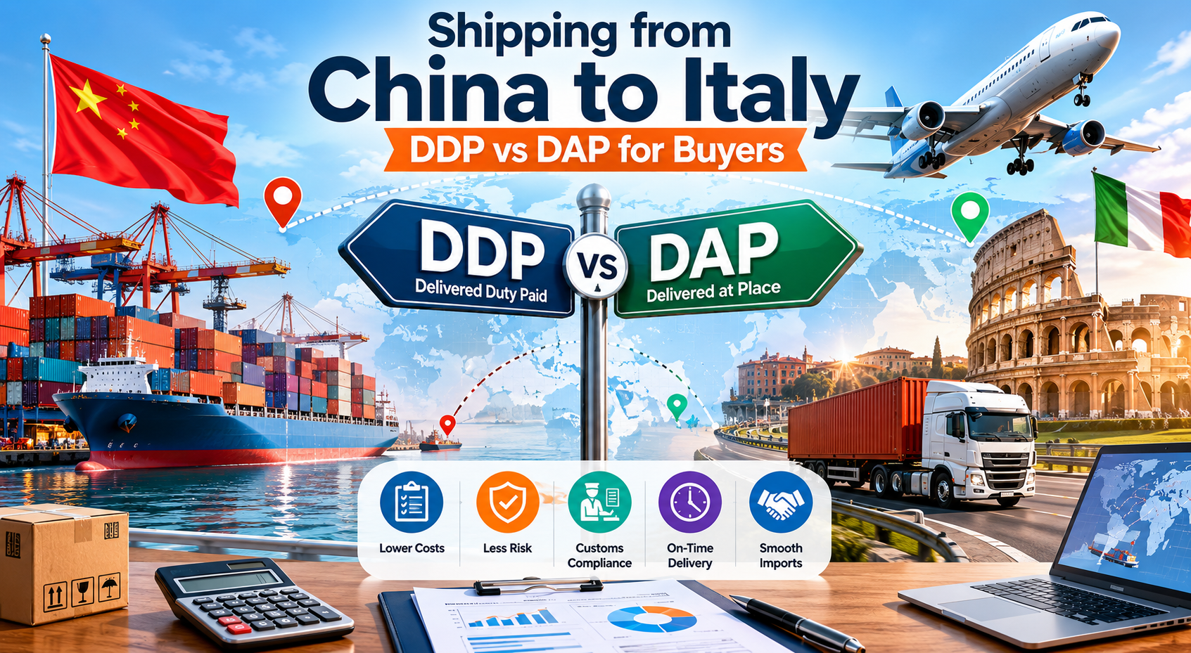 Shipping from China to Italy